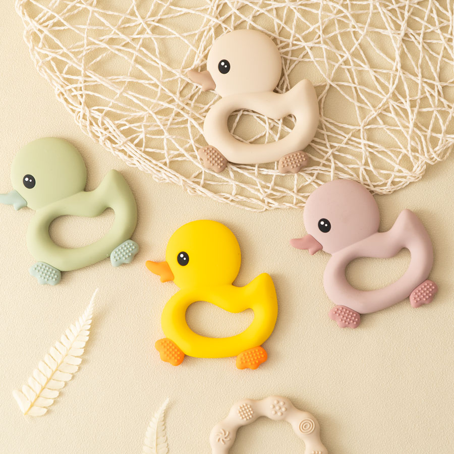 Baby Products Expo - 1PCS Baby Bijtring Speelgoed Cartoon Eend
